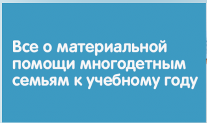 Единовременные денежные выплаты предоставляются детям из многодетных семей.